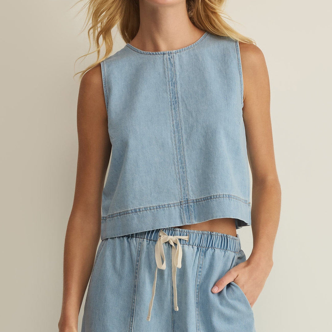 Sun Seeker Denim Tank - Coastal Water