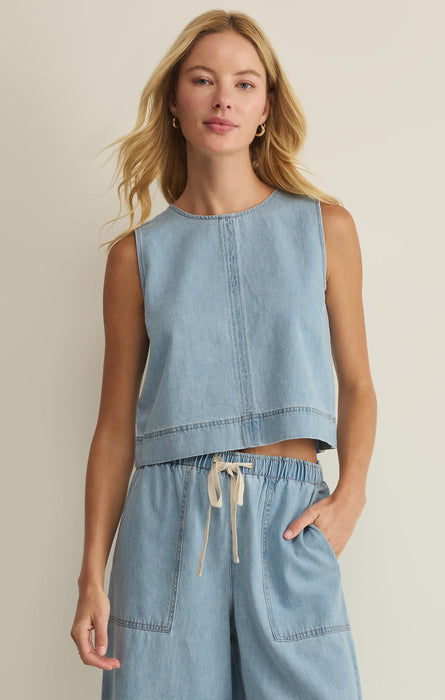 Sun Seeker Denim Tank - Coastal Water