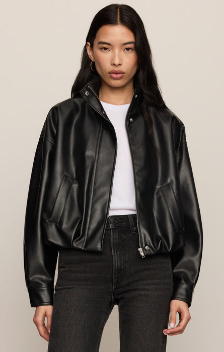 Corin Bubble Hem Faux Leather Jacket