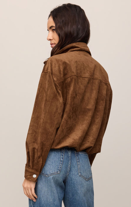 Corin Bubble Hem Faux Suede Jacket