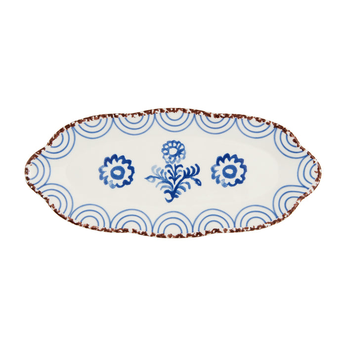 Single Blue Floral Everything Plate