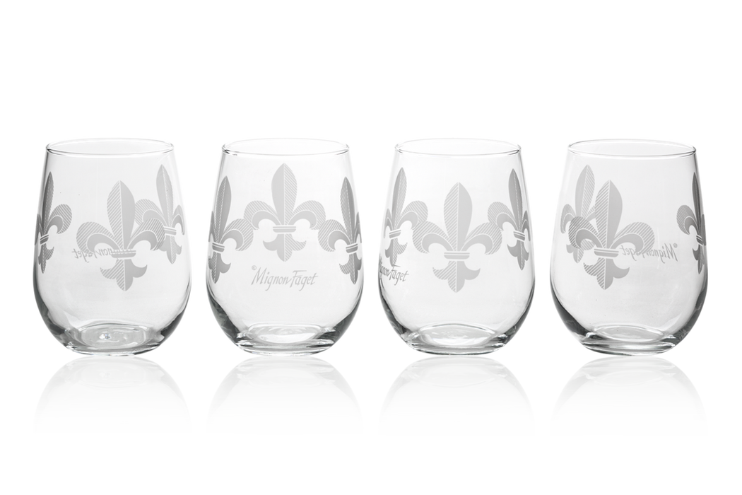 Mignon Faget Fleur De Lis Wine Glasses (Set of 4)