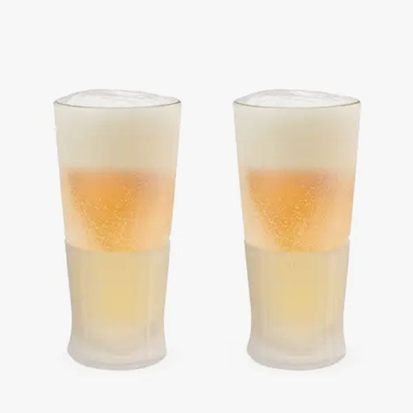 Host Beer Freeze Cooling Cups, Set of 2, Wood