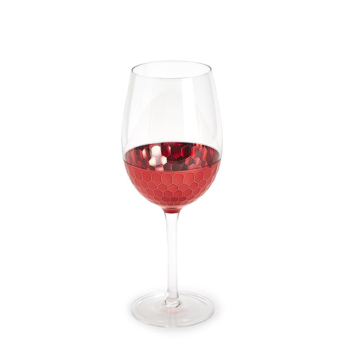 Red Foil Wine Glasses