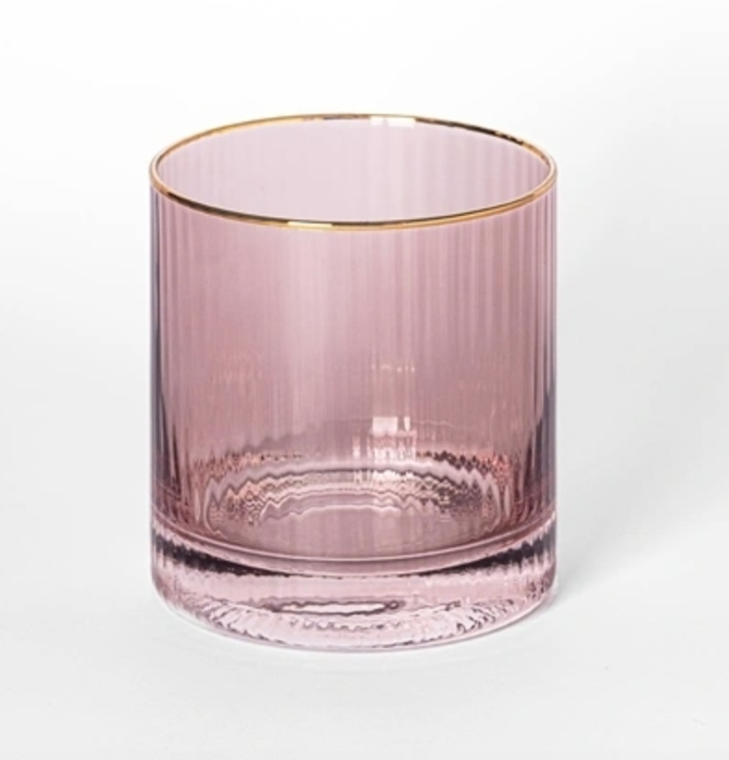Ribbed Mauve Cocktail Glass
