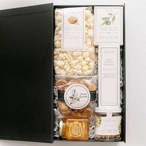 Jocelyn & Co gourmet snack sympathy gift box