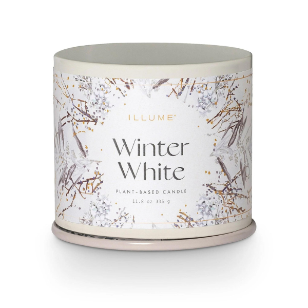 White Winter Vanity Tin Candle