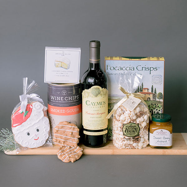 The Basketry St. Nick's sips and snacks holiday gift basket