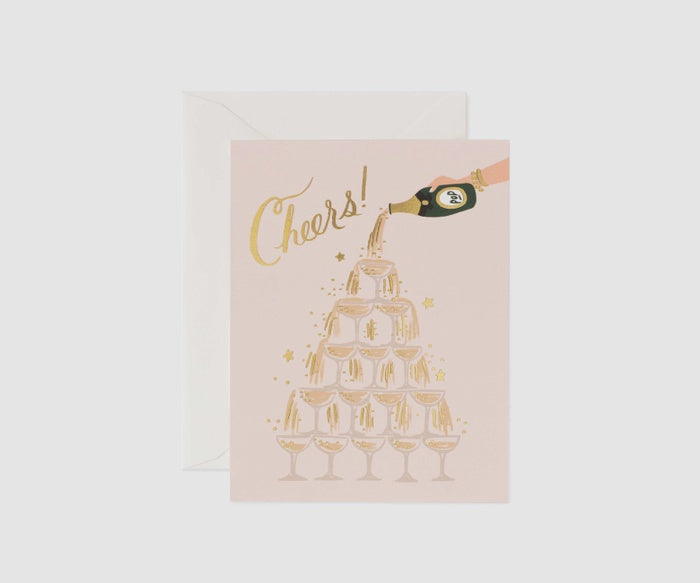 Champagne Tower Wedding Card