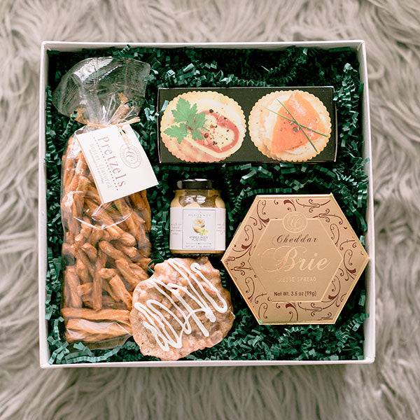 Savory snacks gift box The Basketry