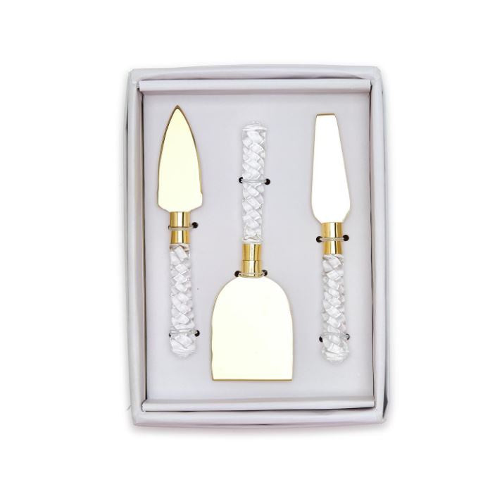 Crystal Clear Set of 2 Cheese Knives
