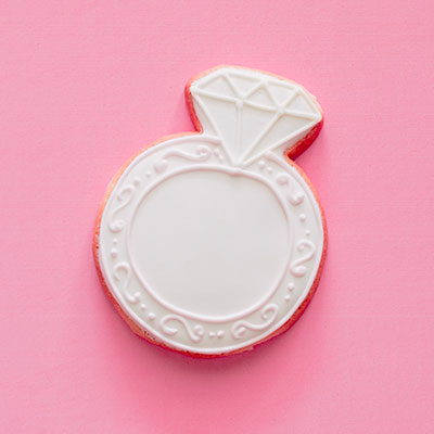 Engagement Ring Frosted Sugar Cookie