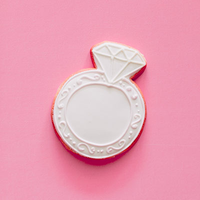 Engagement Ring Frosted Sugar Cookie