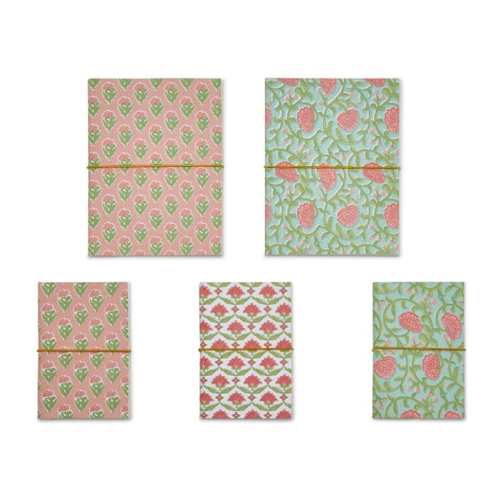 Floral Block Print Notebooks