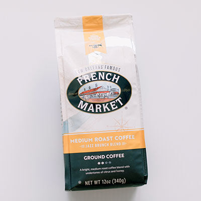 French Market medium roast ground coffee bag, Jazz Brunch Blend