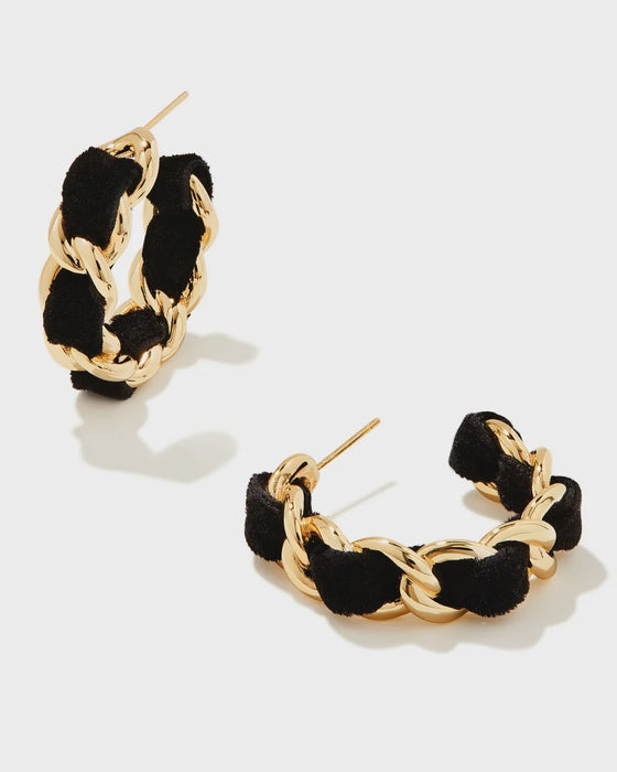 Everleigh Gold Velvet Hoop Earrings