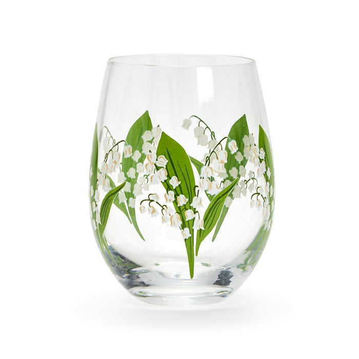 Lily of the Valley Stemless Wine Glass
