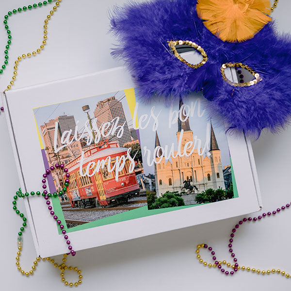 Mardi Gras experience, NOLA snacks gift box