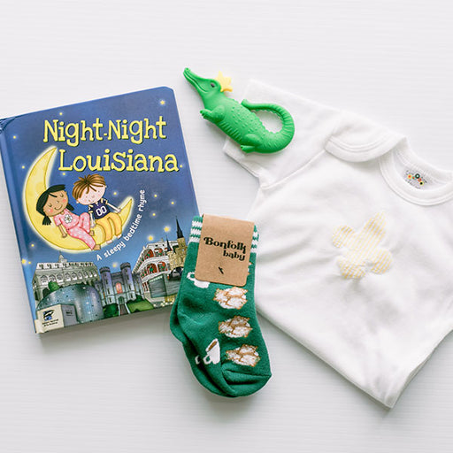 New Orleans baby shower gift gender neutral gender reveal party gift Louisiana baby gift box