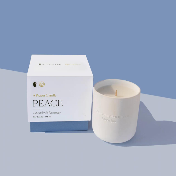 Peace Alabaster Candle