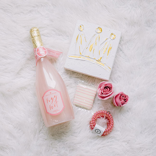 Bubble bath and snacks with hand painted princess crown decor for her