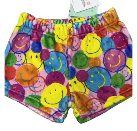 Neon Smiles Plush Shorts