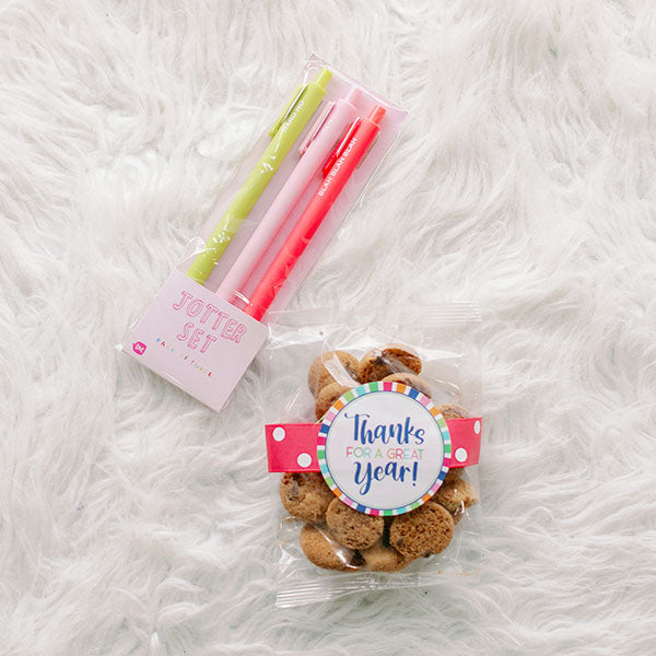 Funny sayings ink pens and chocolate chip cookies, teacher gift