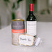 Joel Gott Cabernet Sauvignon paired with cheesy wine chips and a Thank You cookie, gift basket