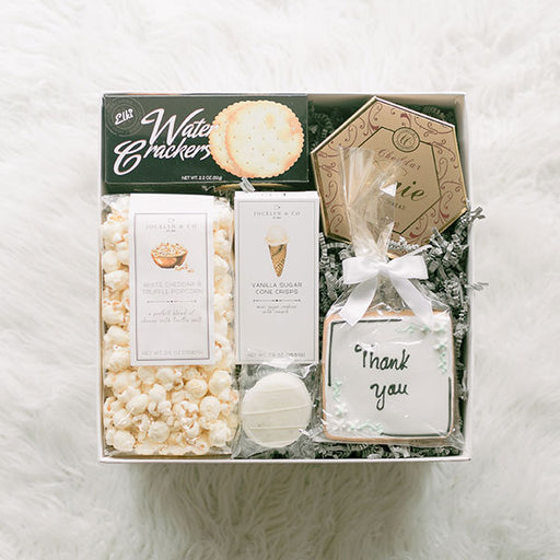 Sweet and salty snack mix with Thank You cookie Thank you gift box