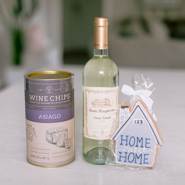 House warming gift Wine and snacks basket The Basketry