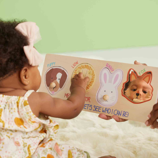 Peek-A-Boo Wooden Animal Puzzle